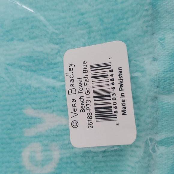 Vera Bradley Beach Towel Go Fish Blue - Picture 3 of 4